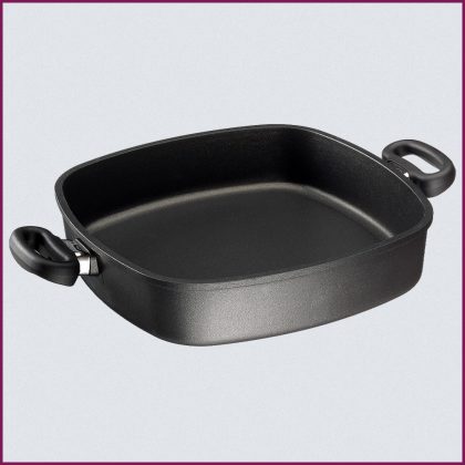 Guss-Bratpfanne Quadratisch 28 cm - 6,5 cm hoch